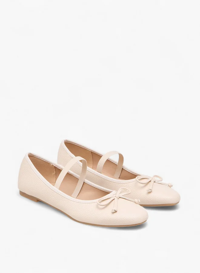 Flora Bella By Shoexpress Women Bow Accent Ballerina Shoes with Elasticated Strap
