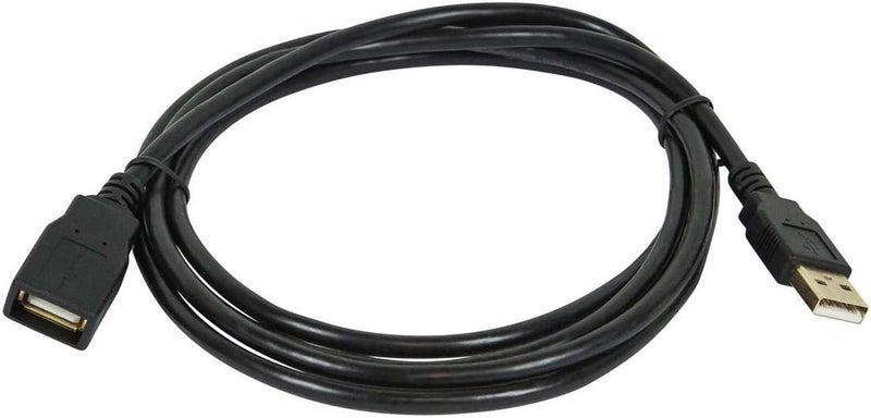 آي إم بي إيه برايس كابل تمديد USB 2.0 فاخر من بطول 10 أقدام - ذكر إلى أنثى 28/24AWG مطلي بالذهب (أسود) - Image 1