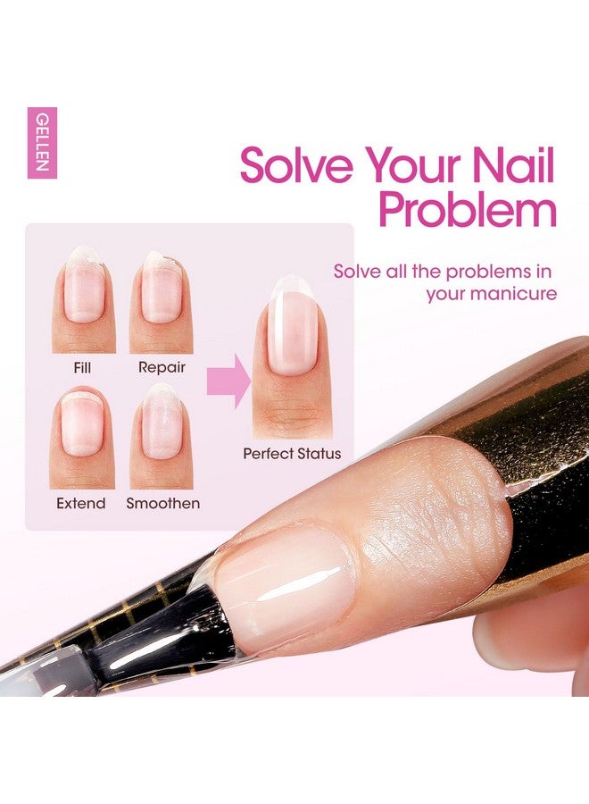 Gellen Builder Nail Gel With Gel Top Coat Base Coat, 3 Pcs 18Ml Top Coat Gel Nail Polish Set, Soak Off Hard Builder Gel In A Bottle For Nail Extension Strengthen Manicure Salon At Home - Image 3
