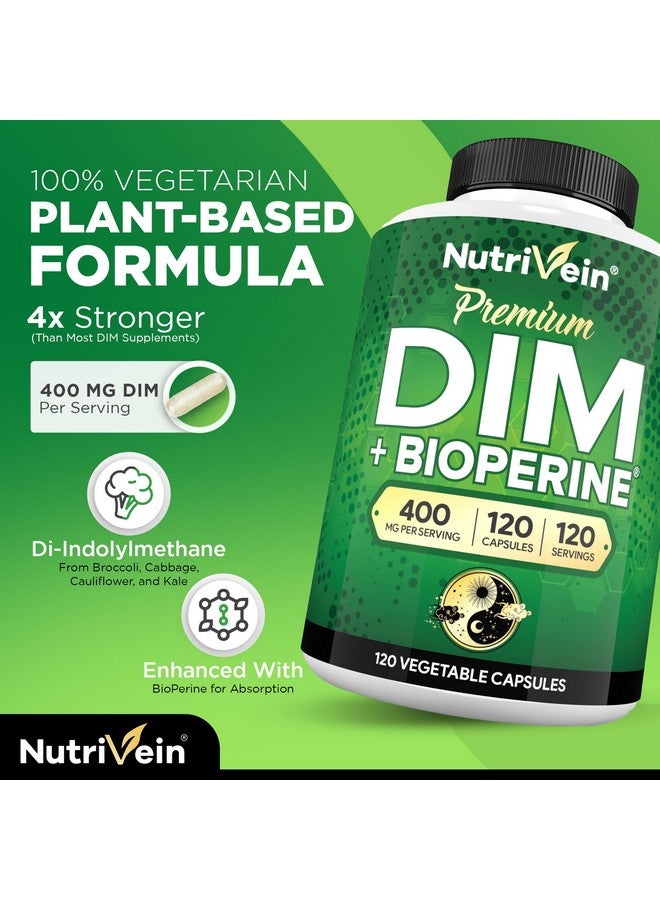 Nutrivein Nutrivein Premium DIM Supplement 400 mg Daily - 120 Servings (120 Capsules): Diindolylmethane for Women and Men - Plus Bioperine - Estrogen Supplement - Menopause and Middle Age Support - Image 3