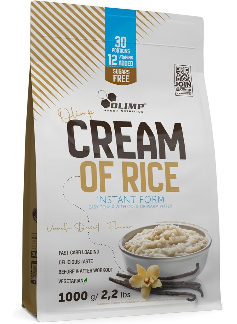 Olimp Sport Nutrition Cream of Rice Vanilla Dessert 2.2 lb – High-Quality Rice-Based Carbohydrate Meal with 12 Vitamins for Energy & Recovery - Image 1