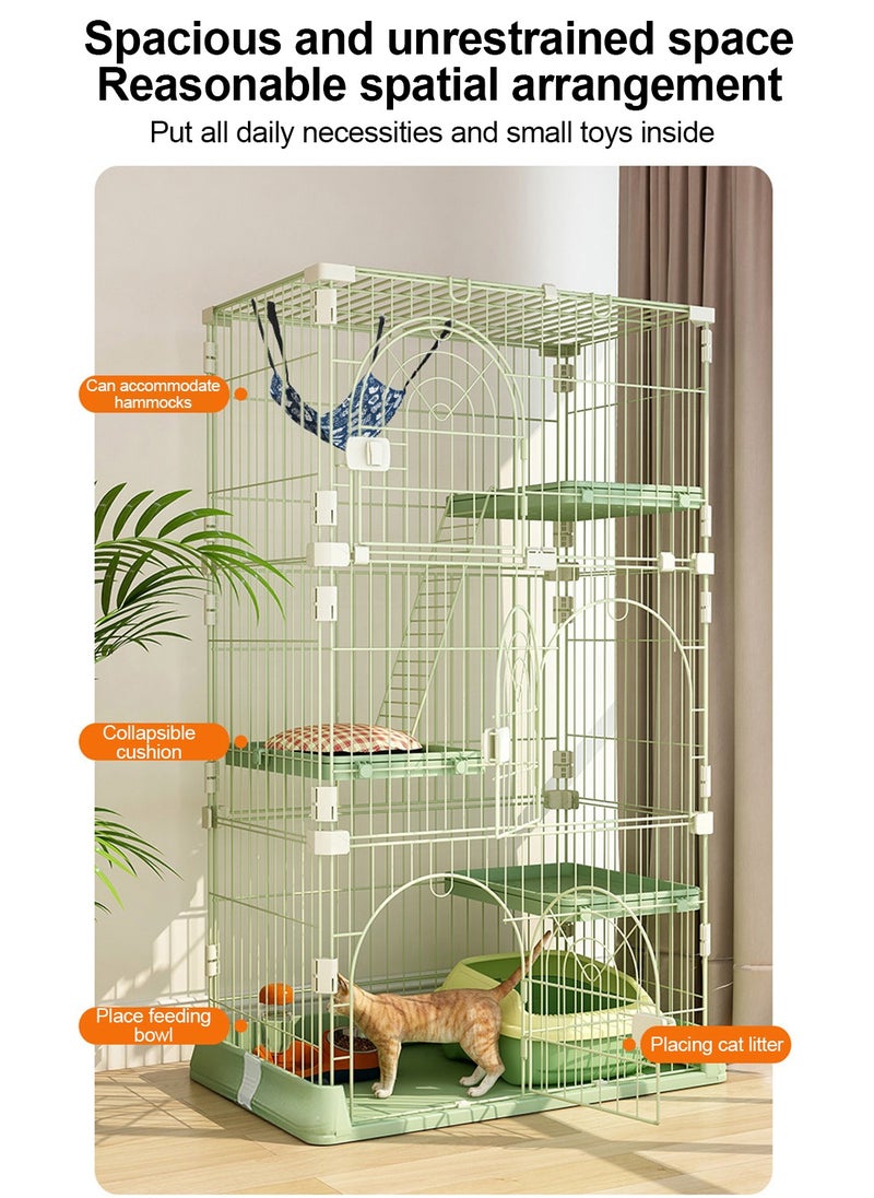 MaBaby Four-layer Large Cat Cage Cat Cottage Home Indoor Extra Large Free Space Cat Cat House for 1-3 Cats 84*61*163.5cm  - Image 3
