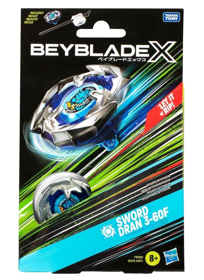 BEYBATTLE BURST - Beyblade X Launcher Sword Dran 3-60F | Right Spinning Attack Type Top and Launcher | Takara Tomy-designed Beyblade X | Gift for Beyblade Lovers and Kids - Image 1