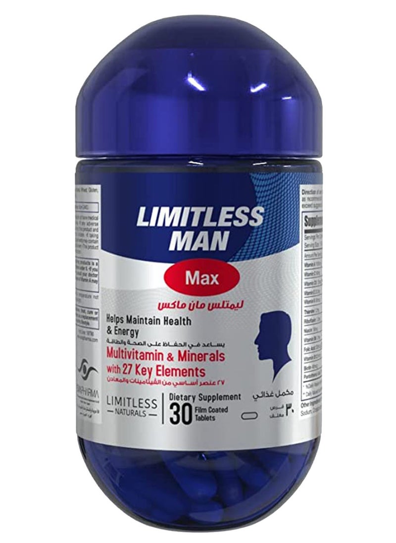 LIMITLESS Limitless Manmax M.Vit & Minerals Tab 30S 