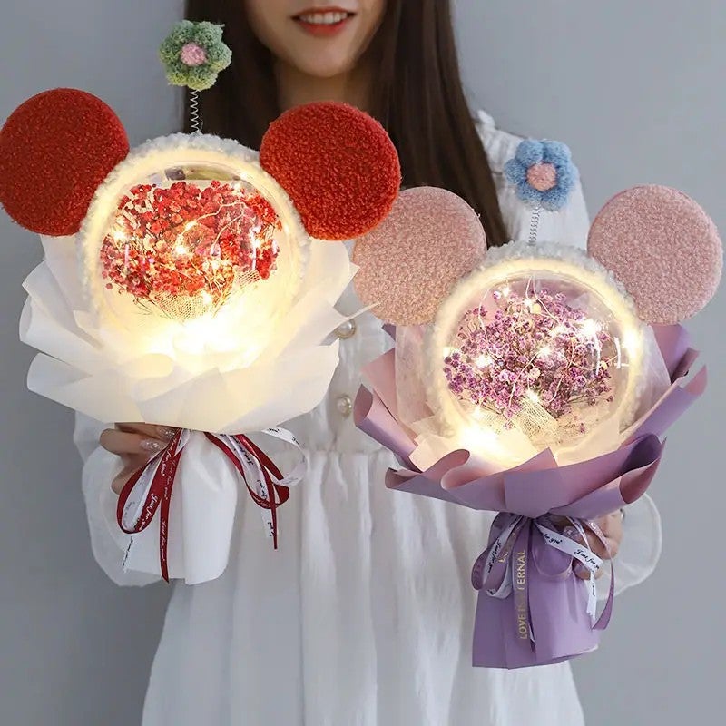 Bluejw Everlasting Dried Flower Bouquet for Women – Perfect Graduation, Christmas, Valentine's Day & Halloween Gift Featuring Cute Cartoon Characters - Image 4