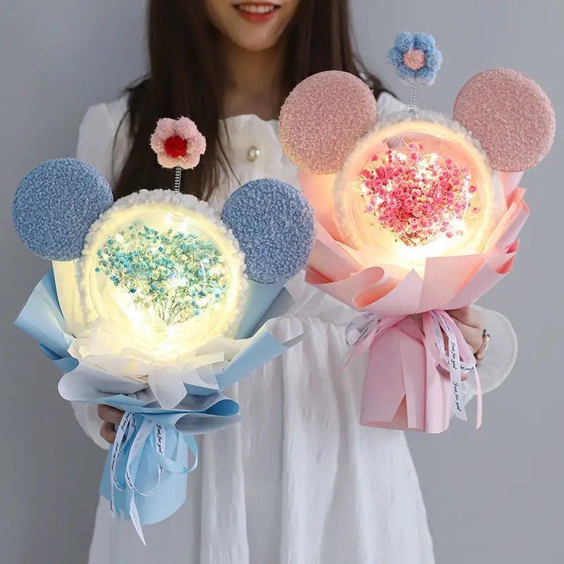 Bluejw Everlasting Dried Flower Bouquet for Women – Perfect Graduation, Christmas, Valentine's Day & Halloween Gift Featuring Cute Cartoon Characters - Image 3