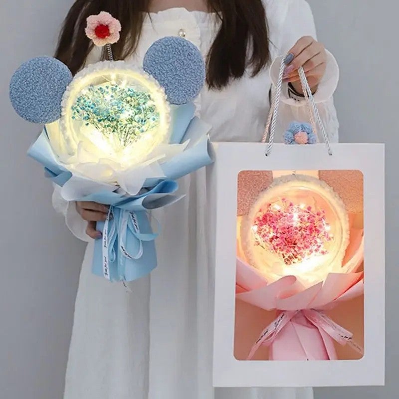 Bluejw Everlasting Dried Flower Bouquet for Women – Perfect Graduation, Christmas, Valentine's Day & Halloween Gift Featuring Cute Cartoon Characters - Image 2
