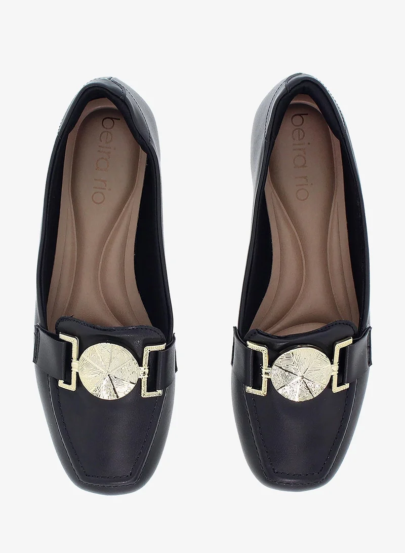 Beira Rio Black Beira Rio Women’s Flat Comfort Moccasins – Soft Slip-On Footwear with Supportive Cushioning for Women | Best Price UAE