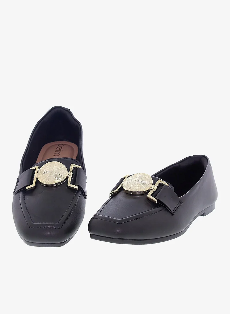 Beira Rio Black Beira Rio Women’s Flat Comfort Moccasins – Soft Slip-On Footwear with Supportive Cushioning for Women | Best Price UAE