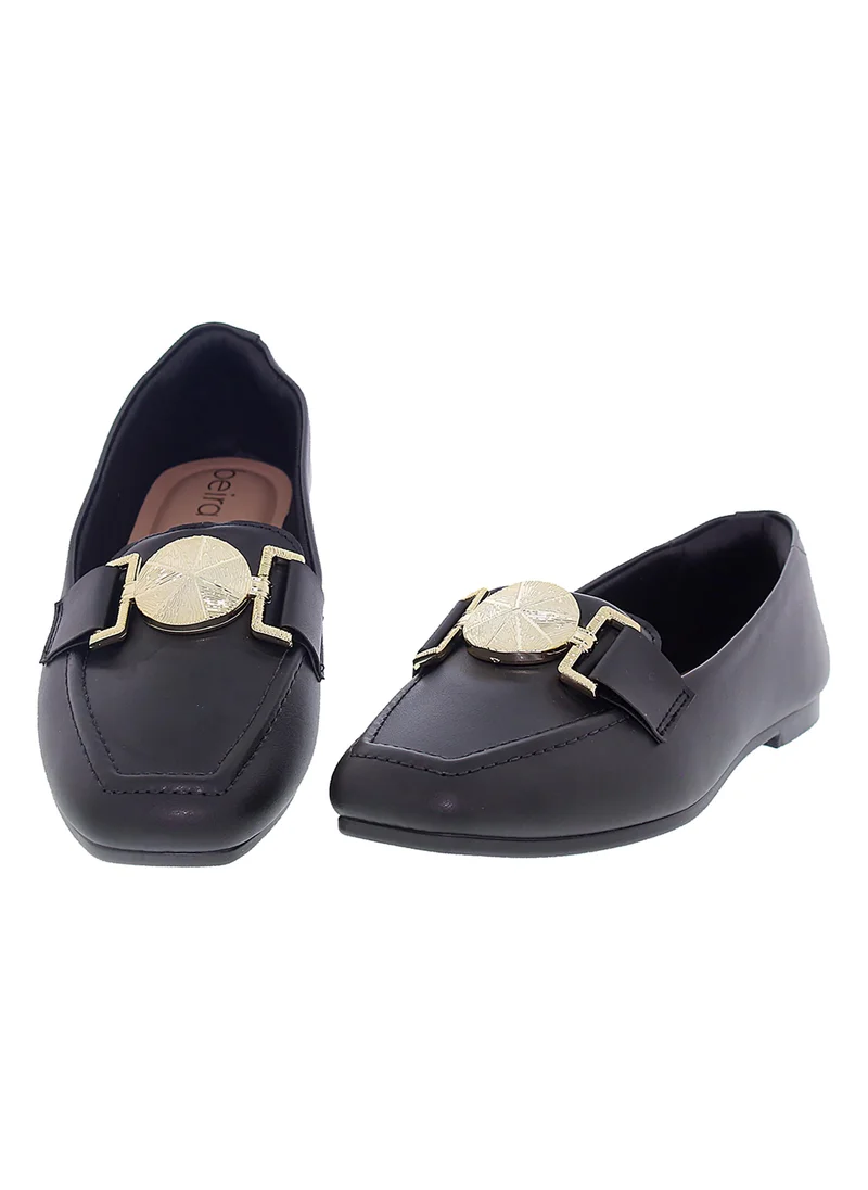 Beira Rio Black Beira Rio Women’s Flat Comfort Moccasins – Soft Slip-On Footwear with Supportive Cushioning for Women | Best Price UAE