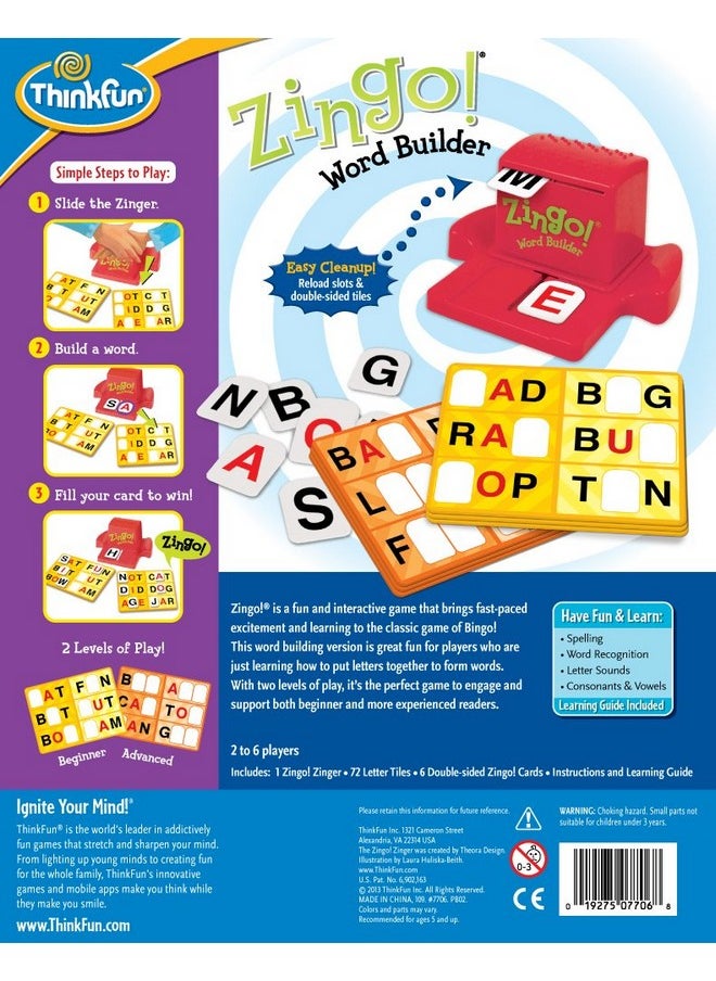 thinkfun ThinkFun Zingo Word Builder - Classic Early Reading Game | Enhances Vocabulary & Spelling Skills | Award-Winning Educational Toy for Kids and Adults  - Image 5