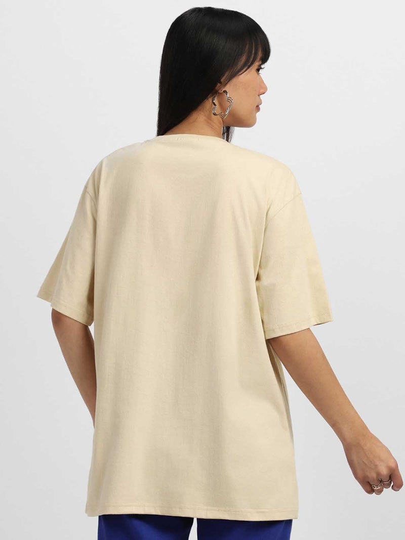 JUNEBERRY® Pure Cotton Oversized Baggy Fit Drop Shoulder Graphic Printed Round Neck T-Shirt for Women (OS_100_JBRNR_SW_XXL) - Image 4