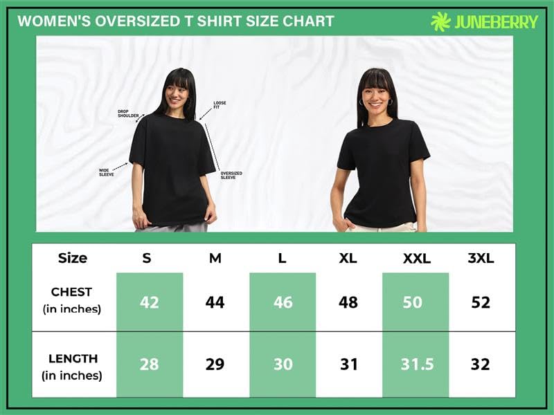 JUNEBERRY® Pure Cotton Oversized Baggy Fit Drop Shoulder Graphic Printed Round Neck T-Shirt for Women (OS_100_JBRNR_SW_XXL) - Image 5