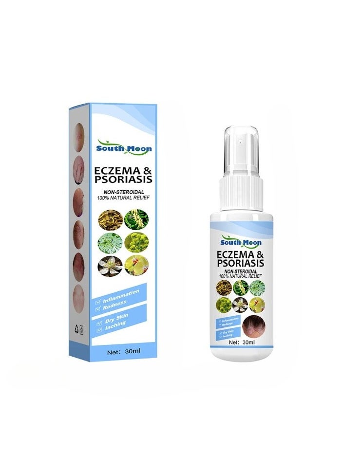 SOUTH MOON Herbal Psoriasis Relief Spray, Safe And Effective Eczema Soothing Spray, Simple And Convenient Herbal Psoriasis Soothing Mist, Quick Application Vitiligo Removal Relief For All Skin Types  - Image 1