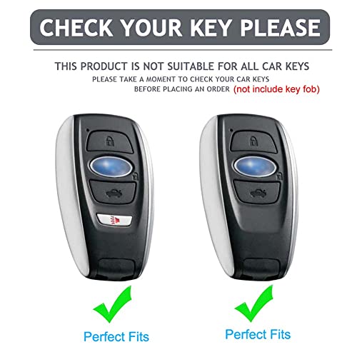 Cacacar for Subaru Key Fob Cover with Keychain, for Forester Outback BRZ Legacy CrossTrek Premium Soft TPU 360 Degree Protection Key Case Remote Key Holder (Size B-Ivory) - Image 2