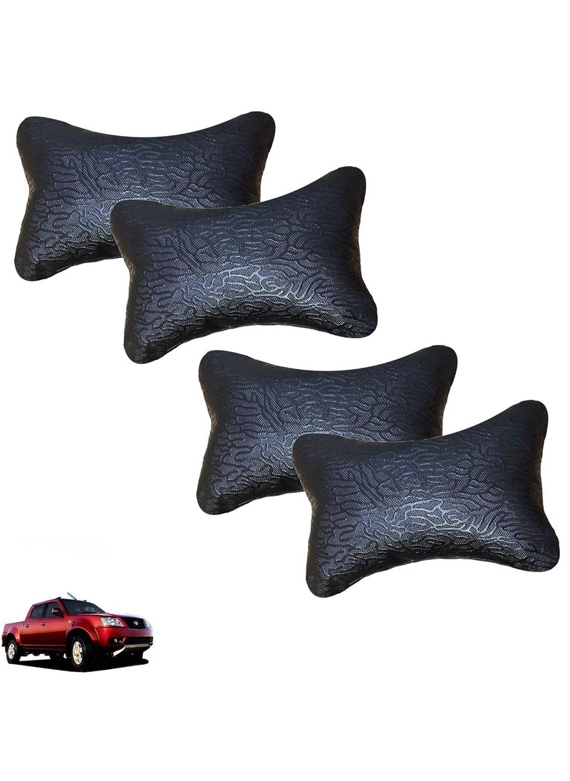 Adroitz Adroitz Kandid Classy and Soft Car Neck Rest Pillow Abstract Print in BlackSet of 4 for Xenon XT_PR163  - Image 1