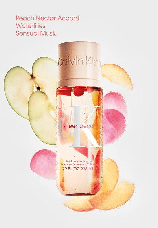 CALVIN KLEIN CK Sheer Peach Unisex Hair & Body Perfume Mist 236ml - Image 2