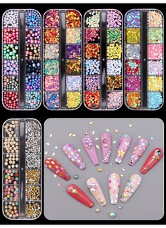EBANKU EBANKU 10 Boxes Nail Art Rhinestones Gems Nail Art Crystal Nail Jewels Diamonds, Nail Charms with 1 Pc Pick Up Tweezers 1 Pc Wax Pens for Nail Art  - Image 2