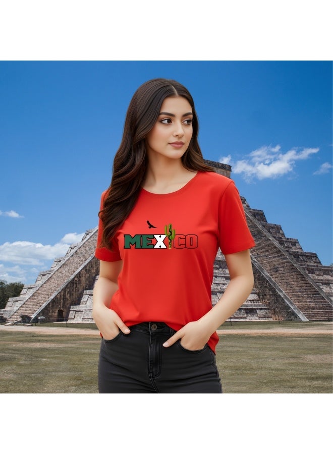 Mexican Casual Womens T-Shirt-100% Cotton-Round Neck|Comfortable&Stylish Design For Womens-Half Sleeve Tshirt For Womens|Gift For Womens - Image 3