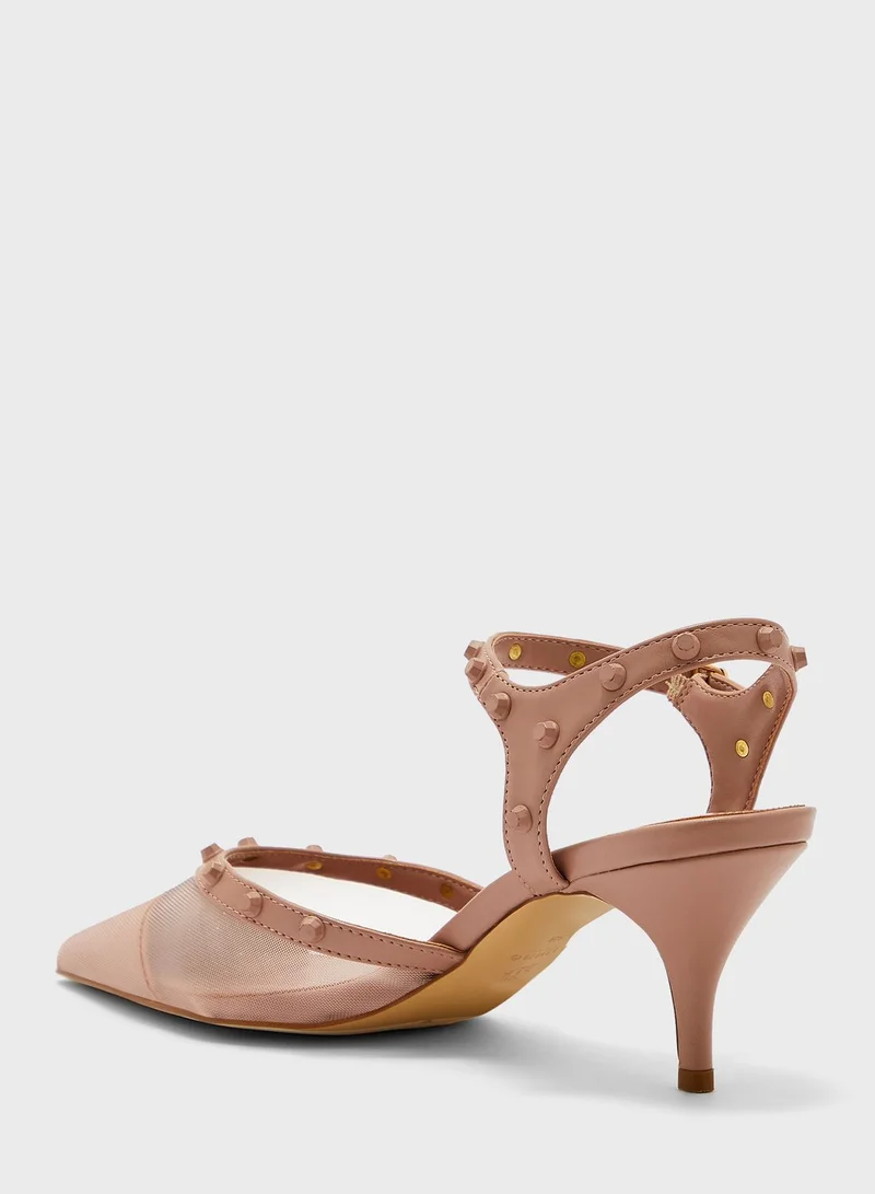 Dune LONDON Ankle Strap Low Heel Sandals