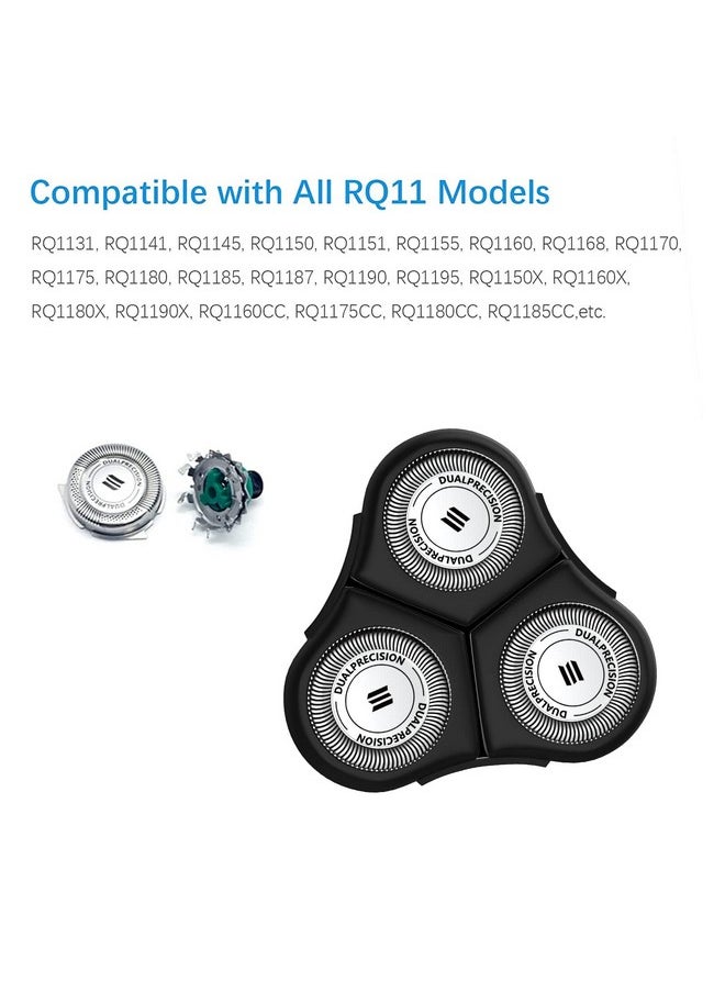 JIANCENGYU - Rq11 Replacement Heads Compatible With Philips Norelco 1150X Replacement Heads For Norelco Sensotouch Replacement Blades For Philips Series Sensotouch 2D 1150X 1160X 1180X Shaver Upgraded Rq11 Heads - Image 1