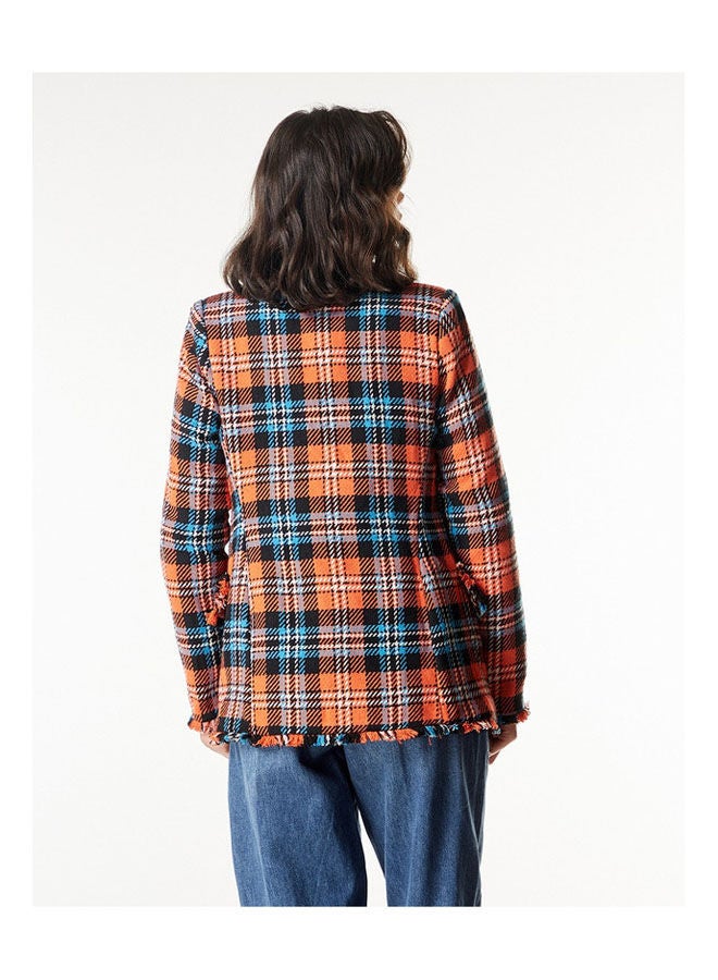 BSB Checkered Blazer with Fringes  - Image 3