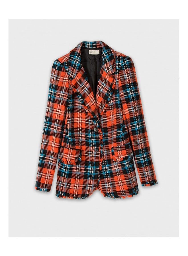 BSB Checkered Blazer with Fringes  - Image 4