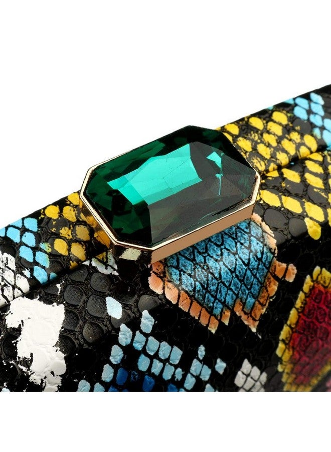 Gets Multicolor Snakeskin Purse For Women Box Evening Bag Green Snakeskin Clutch Handbag Party Wedding - Image 5