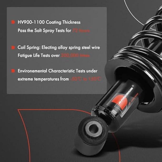 أ-بريميوم زوج خلفي كامل من 2 مجموعة دعامة ونابض لولبي متوافق مع ميتسوبيشي لانسر 2005-2006، استبدال جانب السائق والراكب 28710866 - Image 5