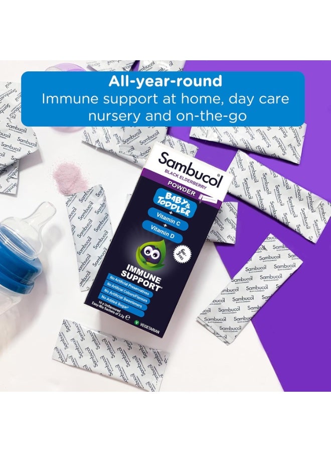 Sambucol سانبوكول للأطفال + فيتامين ج + فيتامين د أكياس 14 س - Image 4