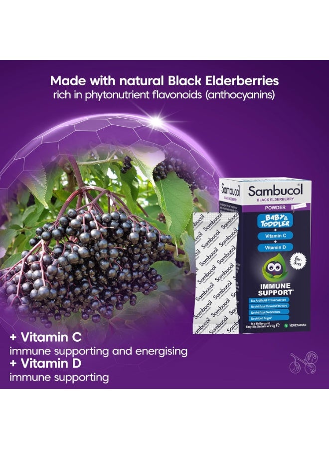 Sambucol سانبوكول للأطفال + فيتامين ج + فيتامين د أكياس 14 س - Image 2