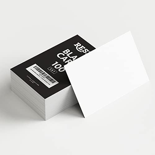 Reskid 100 Pack of White Cardstock - Thick Paper - 5 x 7" Blank Heavy Weight 110lb/14pt Cover Card Stock - Great For Invitations, Announcements and More (5x7, inches) - Image 1