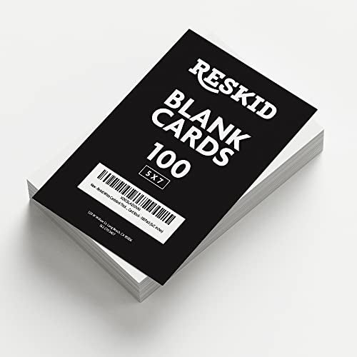 Reskid 100 Pack of White Cardstock - Thick Paper - 5 x 7" Blank Heavy Weight 110lb/14pt Cover Card Stock - Great For Invitations, Announcements and More (5x7, inches) - Image 3