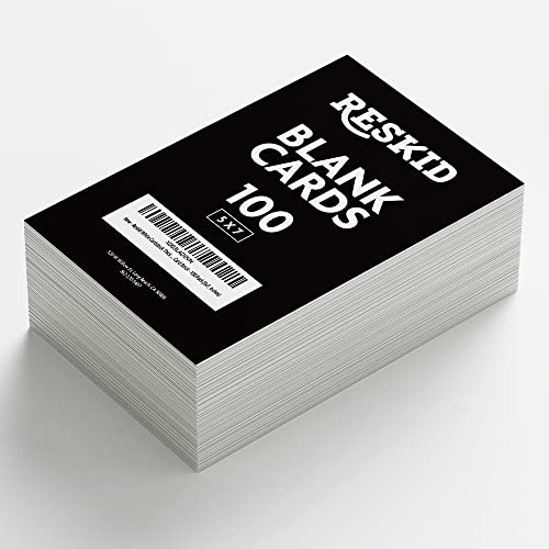 Reskid 100 Pack of White Cardstock - Thick Paper - 5 x 7" Blank Heavy Weight 110lb/14pt Cover Card Stock - Great For Invitations, Announcements and More (5x7, inches) - Image 2