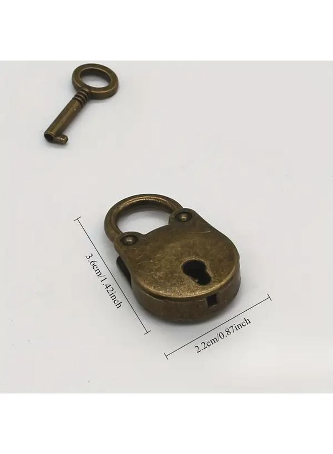 Vintage Zinc Alloy Mini Heart Shaped Lock With Key Antique Finish Love Model - Image 3