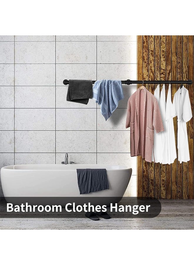 DUNISO Clothes Rack Wall Mounted, Industrial Pipe Garment Rack， Heavy Duty Iron Garment Bar with 3 S-Shaped Hooks,Detachable Adjustable,for Home Shops and Closets，180cm - Image 4