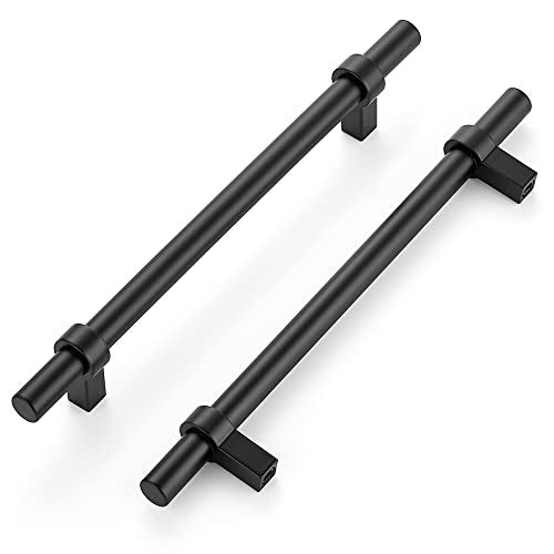 HomeExpert Home Expert 25 Pack Cabinet Handles 6310 Inch Black Cabinet Pulls Matte Black Kitchen Cabinet Handles Drawer Pulls with Square Base Kitchen Cabinet Hardware 845 Inch Overall Length - Image 1
