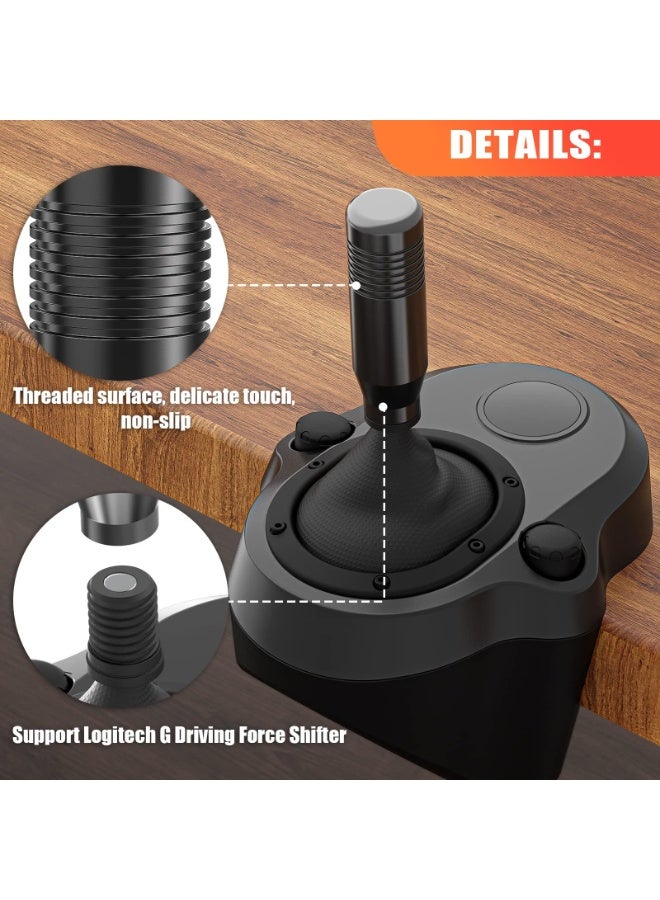 مقبض ناقل حركة ألومنيوم مع محول – متوافق مع Logitech G29 و G920 و G923 و G27 ومع معظم ناقلات السيارات – مقبض ذراع نقل مرجح لمحاكاة السباق والمركبات الحقيقية – أسود - Image 4