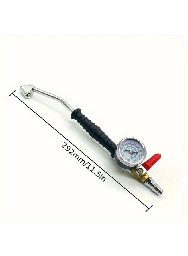 Universal Tire Inflator with Pressure Gauge 1pc Replacement Air Nozzle for Car Truck Daily Maintenance Compact Sturdy Tire Inflation Tool - Image 5
