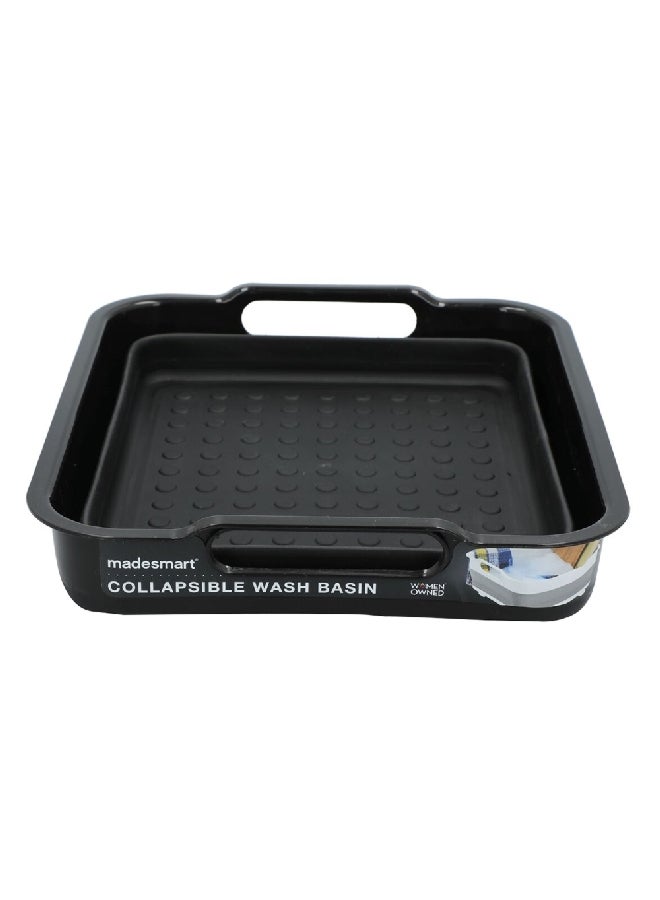Madesmart Collapsible Rectangular Wash Basin with Handle Black 14.22 x 31.5 x 37 cm 95-18726-06 - Image 1