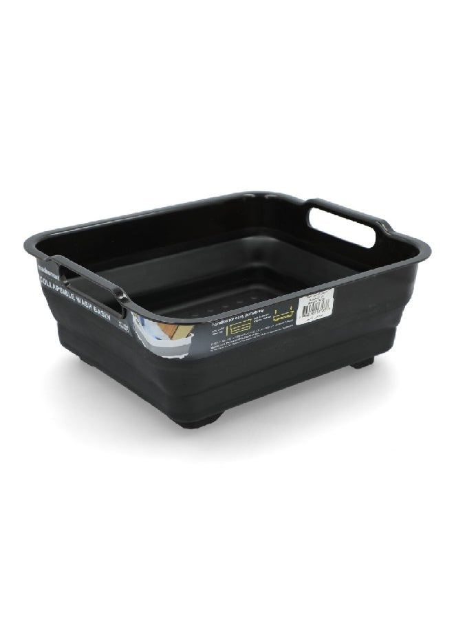 Madesmart Collapsible Rectangular Wash Basin with Handle Black 14.22 x 31.5 x 37 cm 95-18726-06 - Image 4