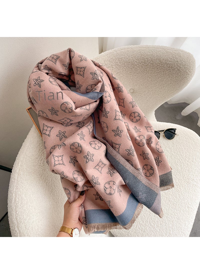 Generic Luxury Pentagram Scarf Women Warm Cashmere-Like Wrap Green  - Image 2