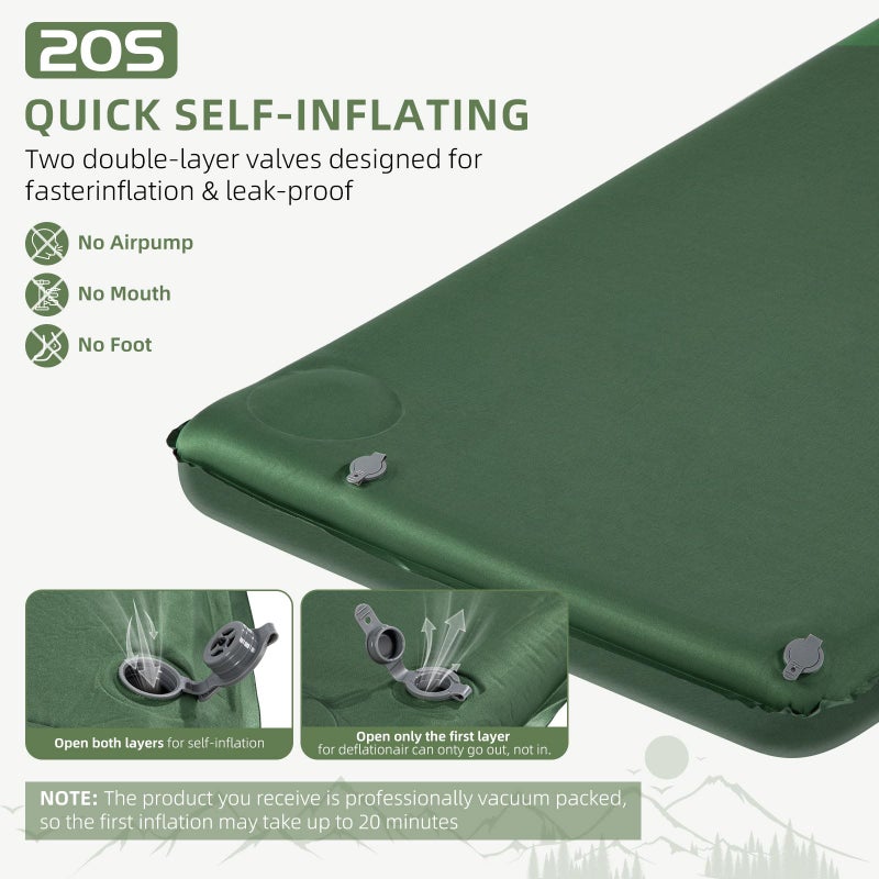 Wevelel Memory Sleeping Pad, 3.1" Ultra-Thick Foam Sleeping Mats for Camping, Easy Inflate&Deflate,9.5 R-Value Insulated Camping Mattress Pad with Pillow, for Car Travel Tent - Image 4