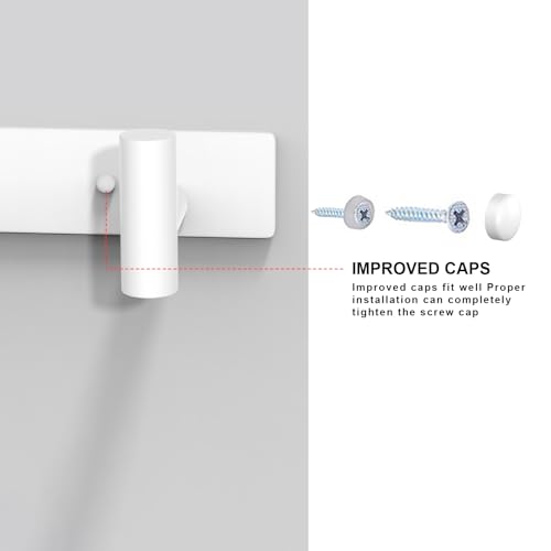 VAEHOLD Hat and Coat Wall Mount Rack - Hooks for Robes, Bags, Keys, and Towels - Bathroom Towel Hanger Organizer (White, “T“ Shape 5 Hooks 1 Pack) - Image 4