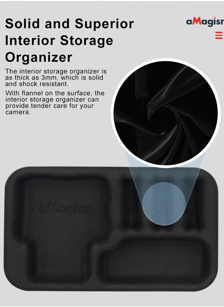 aMagisn - Storage Case for Insta360 Ace Pro/Ace – Waterproof Hard Shell Bag with Shockproof Liner, Compatible with Insta360 X3, GO 3, GoPro, Osmo Action – Portable Travel Protective Camera Case with Wrist Strap(Grey)) - Image 1