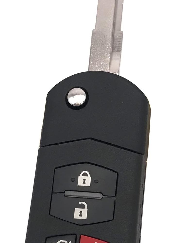 Arruweer Replacement Key Fob Case Shell for Mazda 3 5 6 RX-8 CX-7 CX-9 - 4 Buttons, Black - Image 2