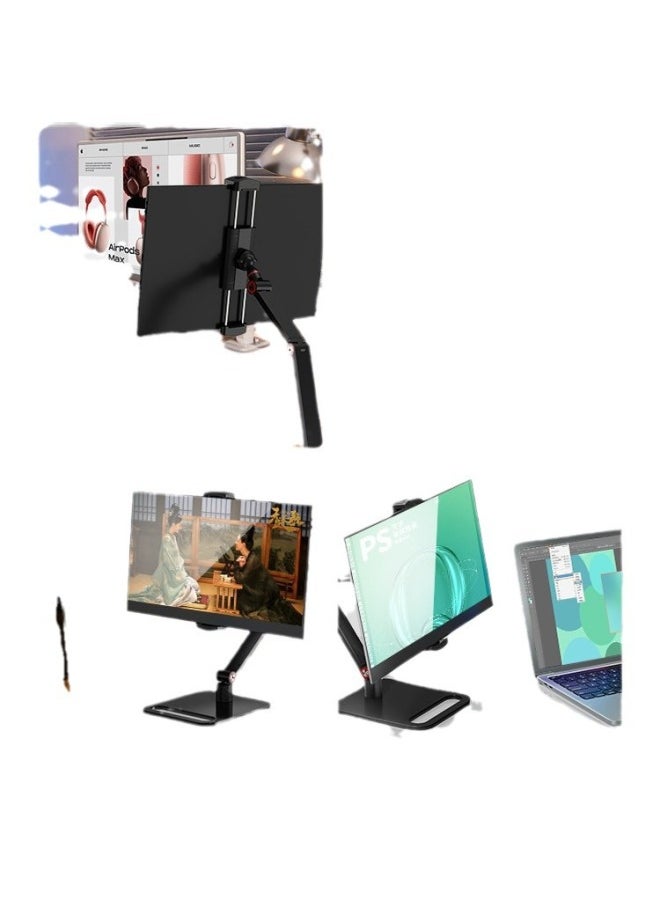 Elevating Stand Vertical Screen Extension Base Monitor Display Bracket Adjustable Rotation Secondary Screen Connector Universal-Color:Stretch