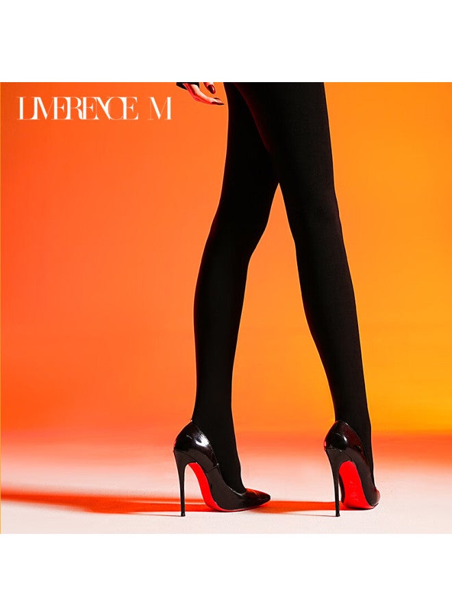 Limerence M Autumn And Winter Warm Fleece-lined Thick Silk Socks Leggings Pantyhose L Size - Image 4