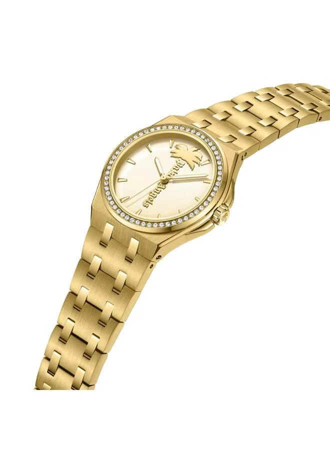 Palm Angels Lunaire Gold Dial Gold Stainless Steel Bracelet Analog Watch for Women, 34mm