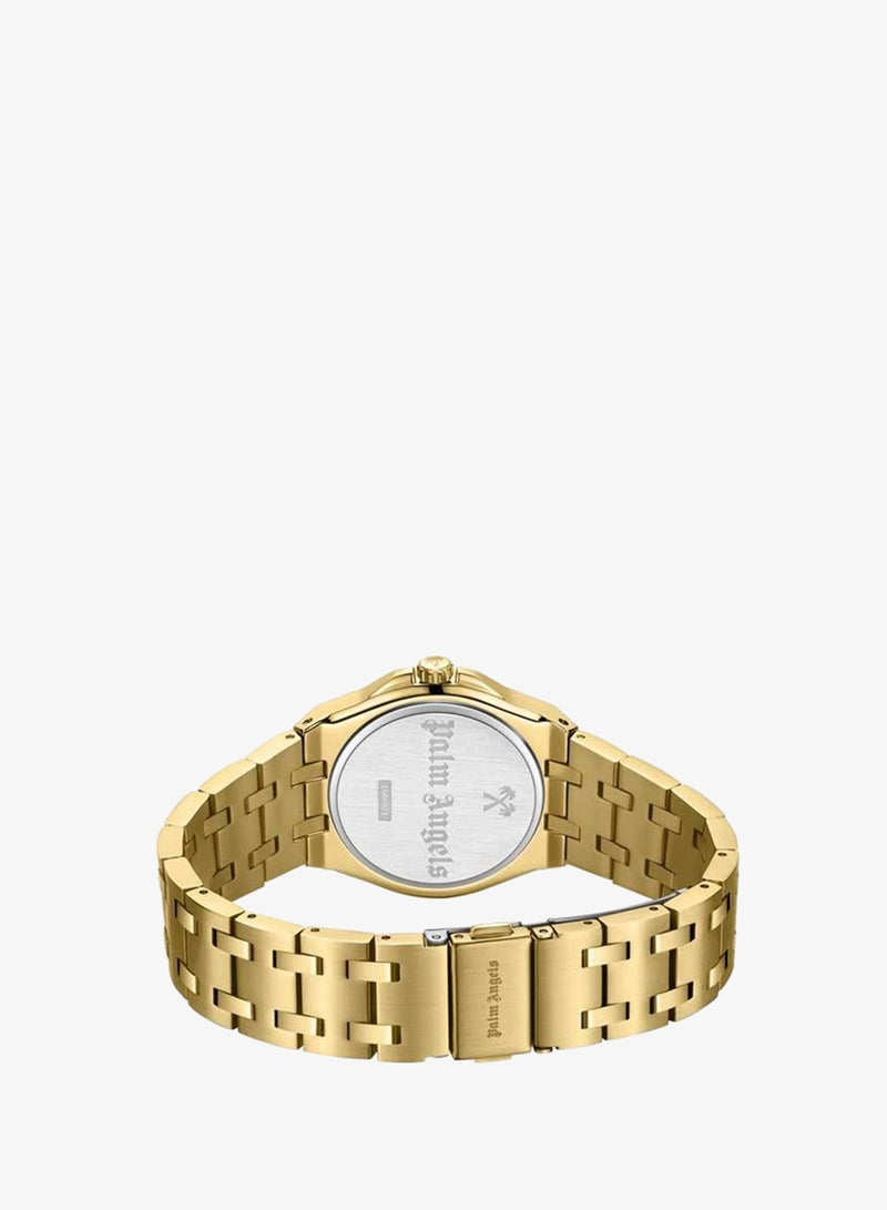 Palm Angels Lunaire Gold Dial Gold Stainless Steel Bracelet Analog Watch for Women, 34mm - Image 3
